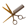 Hairdresser scissors and comb icon